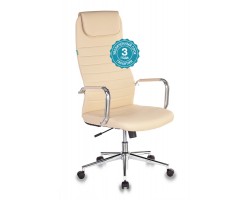 Кресло руководителя Бюрократ KB-9N/ECO бежевый эко.кожа с подголов. крестовина металл хром-foto5