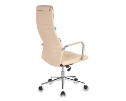 Кресло руководителя Бюрократ KB-9N/ECO бежевый эко.кожа с подголов. крестовина металл хром-foto4