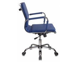 Кресло руководителя Бюрократ CH-993-Low синий эко.кожа низк.спин. крестовина металл хром-foto3