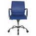 Кресло руководителя Бюрократ CH-993-Low синий эко.кожа низк.спин. крестовина металл хром