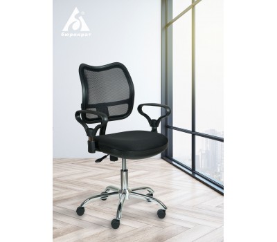 Кресло Бюрократ CH-799SL черный сиденье черный TW-11 сетка/ткань крестовина металл хром Кресло Бюрократ CH-799SL черный сиденье черный TW-11 сетка/ткань крестовина металл хром