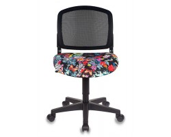 Кресло детское Бюрократ CH-296NX черный сиденье черный черепа сетка/ткань крестовина пластик-foto2