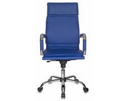 Кресло руководителя Бюрократ CH-993 синий эко.кожа крестовина металл хром-foto2