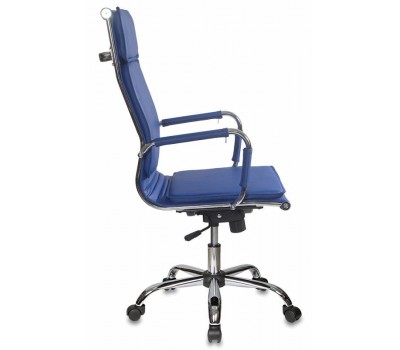 Кресло руководителя Бюрократ CH-993 синий эко.кожа крестовина металл хром Кресло руководителя Бюрократ CH-993 синий эко.кожа крестовина металл хром