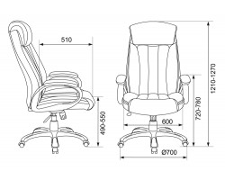 Кресло руководителя Бюрократ T-9922 черный Leather Venge Black эко.кожа крестовина пластик пластик серебро-foto5