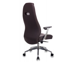 Кресло руководителя Бюрократ _Zen коричневый кожа крестовина алюминий-foto4