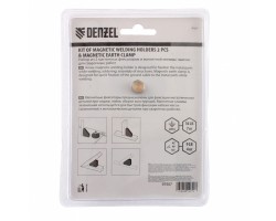 Набор из 2 магнитных сварочных фиксаторов и магнитной клеммы масса Denzel-foto2