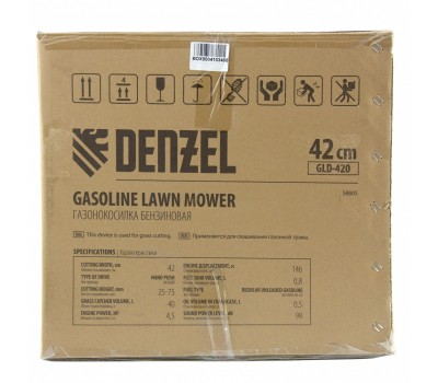 Газонокосилка бензиновая GLD-420, 146 см3, ширина 42 см, 40 л Denzel